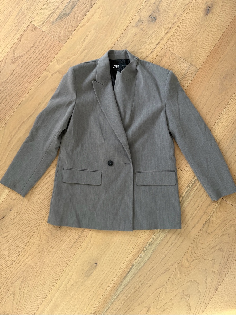 Zara Women's Small Grey Single-Button Blazer